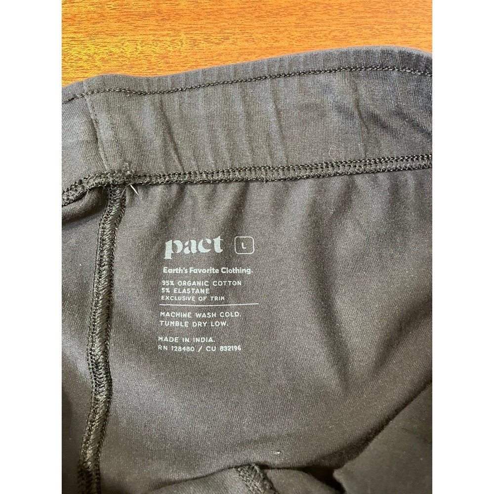 Pact Mens Organic Cotton Knit Lounge Shorts Black Size L Elastic Waist Pocket - Picture 5 of 12